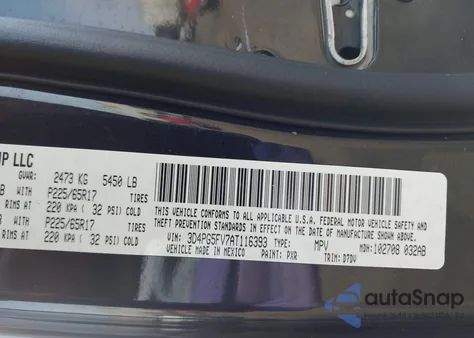 2010 Dodge Journey Sxt из США, поврежденный, VIN 3D4PG5FV7AT116393